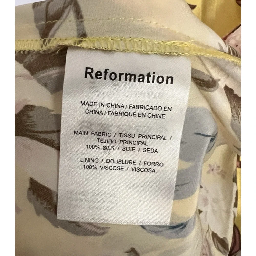 Reformation Genesis Floral Midi 100% Silk Dress Womens Size 0 NWT Spring Wedding - Picture 12 of 12